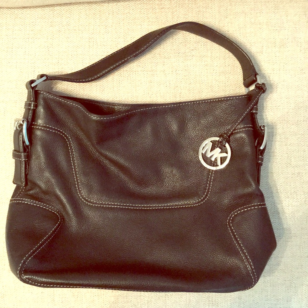 Black, Leather Michael Kors Hobo Bag